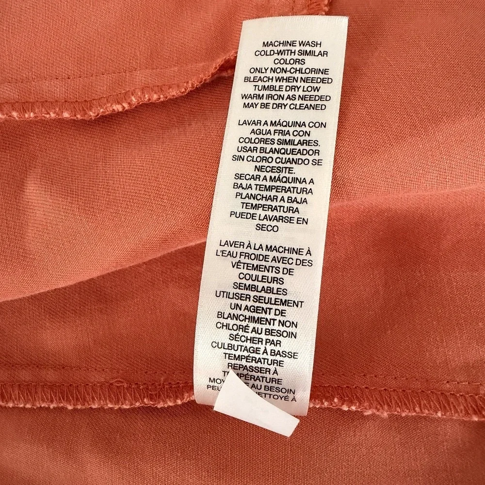 Chico's Jacket 1 Women's Medium Orange Open-Front Roll-Tab‎ 3/4 Sleeve